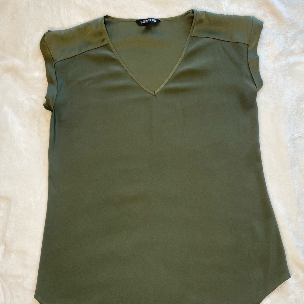 Express Green Short Sleeve Blouse